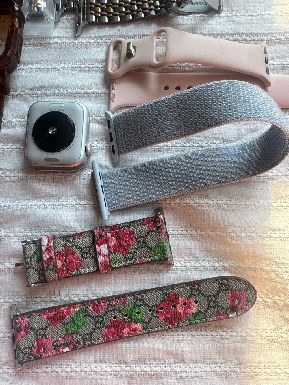 Apple Smartwatch with Assorted Bands - Brown, Pink, Gray, White, Leopard, Floral